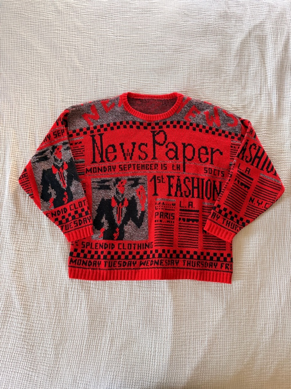 Graphic Newspaper Sweater